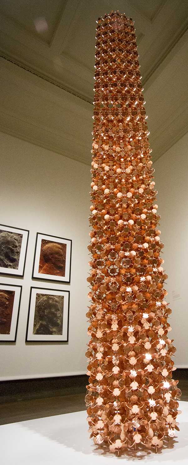 Robert Wechsler Caryatid Pennies Tower Art Sculpture