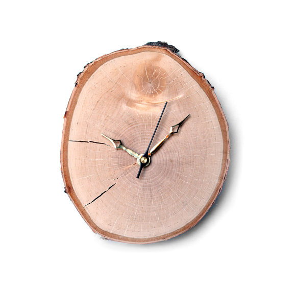 eco etsy birch slice clock