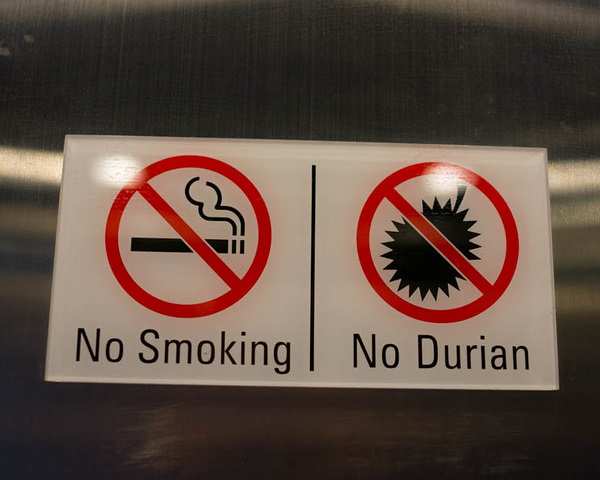 Fruitless: 10 Scents-sational ‘No Durian’ Signs